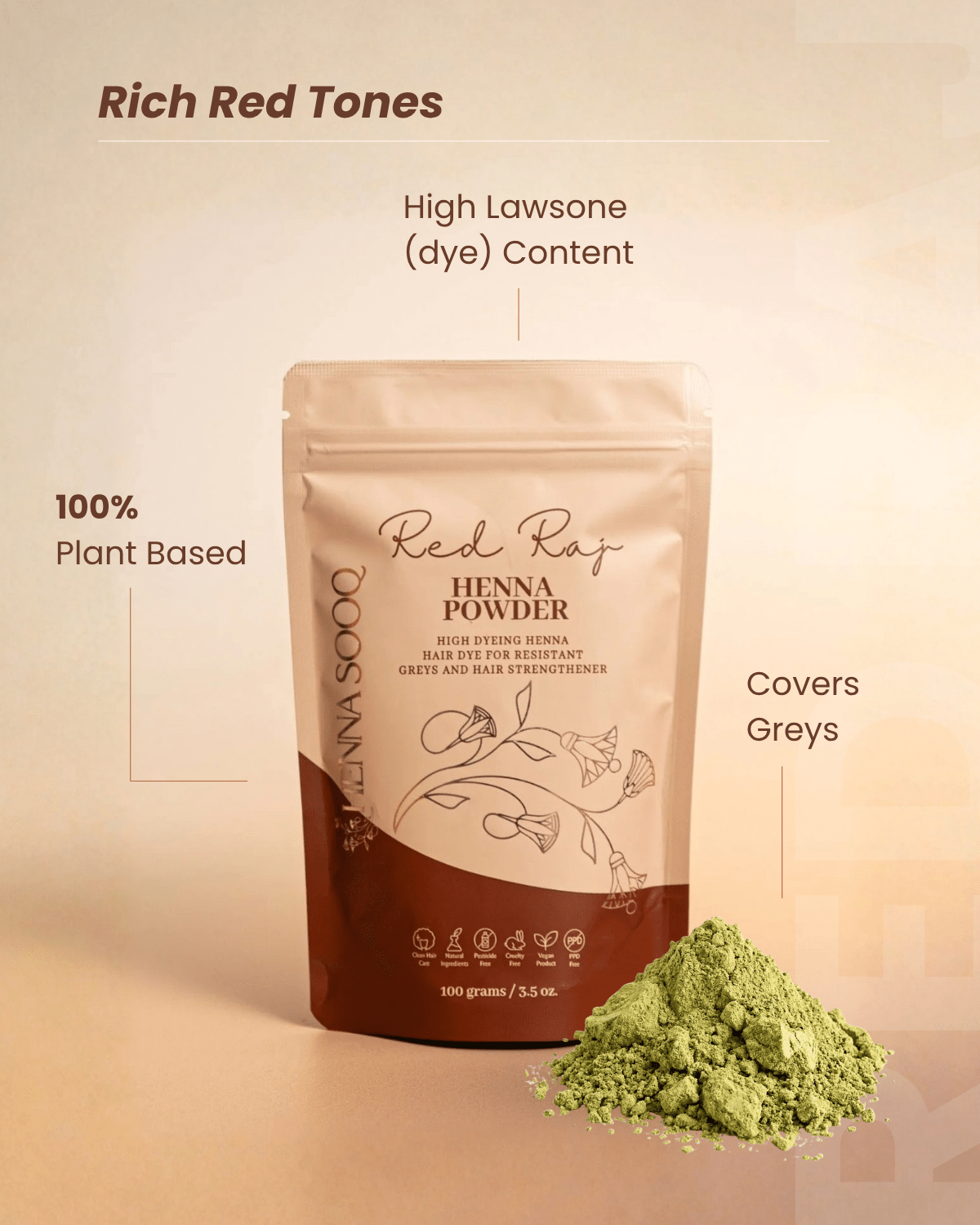 Red Raj Henna Hair Dye - Henna Sooq