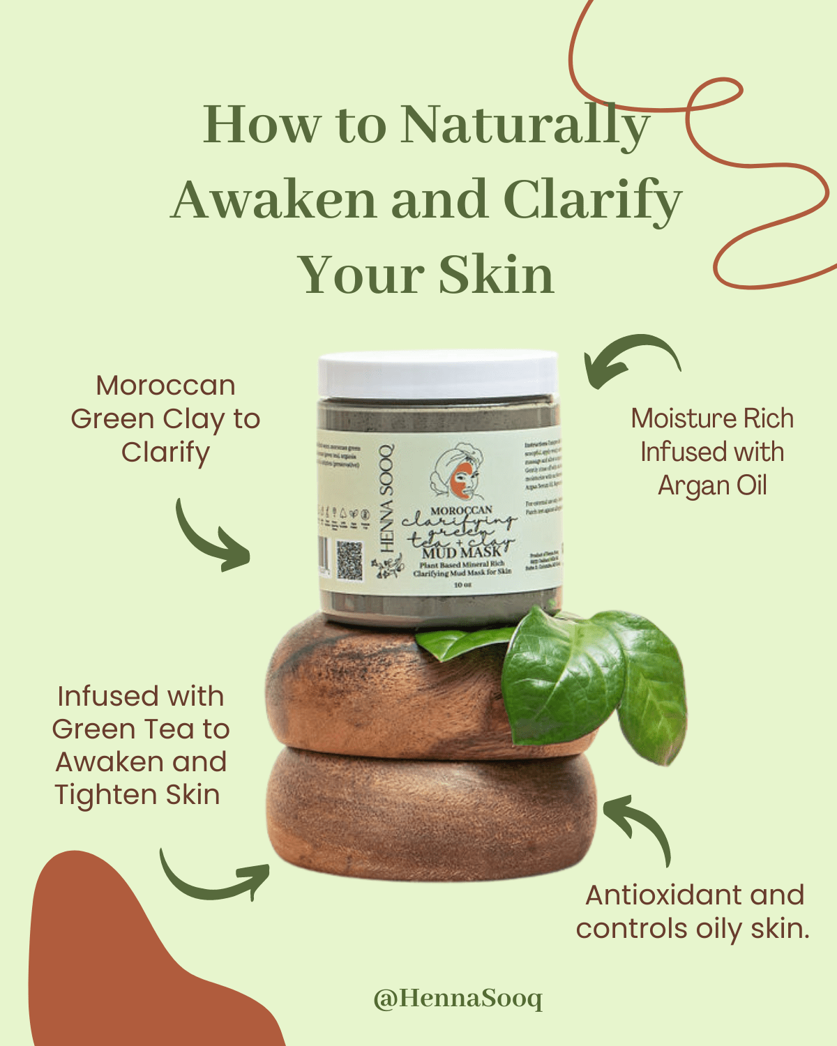 Clarifying Green Tea + Clay Mud Mask - Henna Sooq