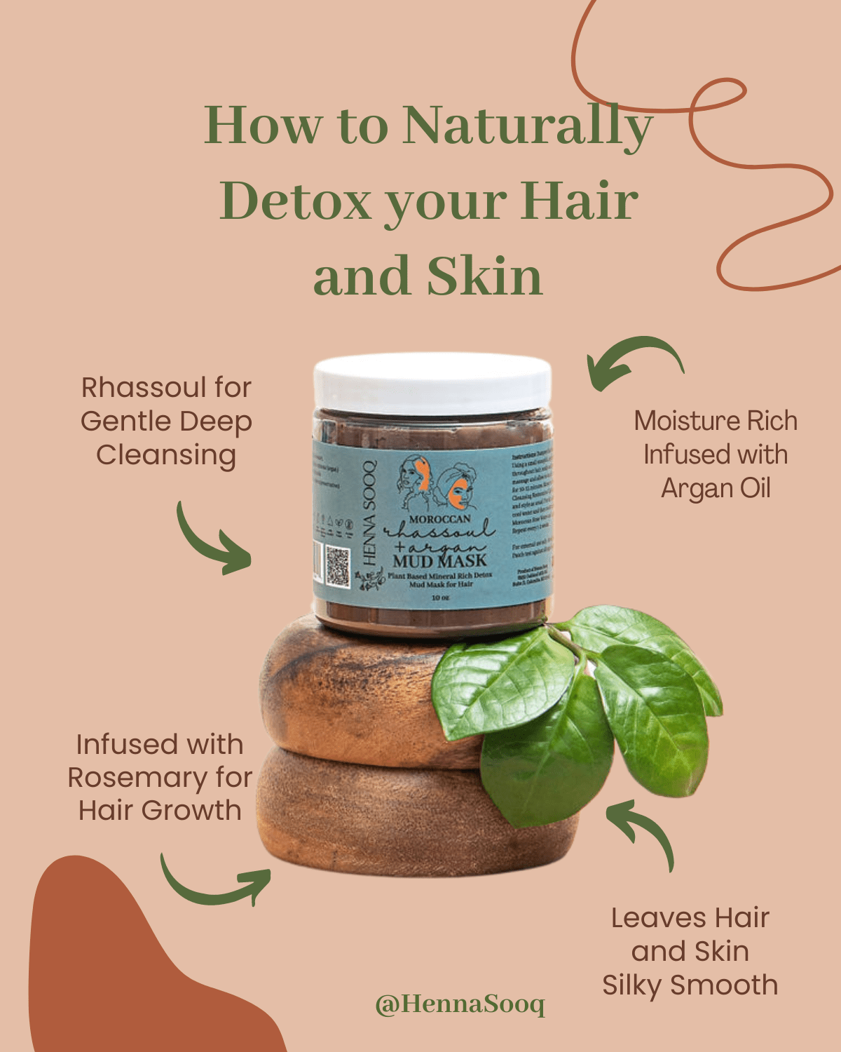 Moroccan Rhassoul + Argan Mud Mask - Henna Sooq